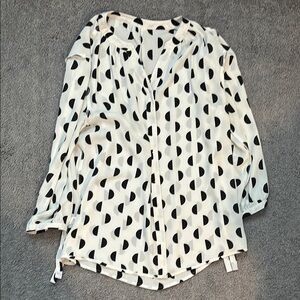 Stylish Black and White Polka Dot Women's Top